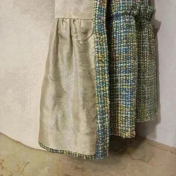 Alvin Valley Womens Woven Blue/Brown/Tan/Gold Blazer Jacket 3/4 Sleeve Size 38/4 - Picture 7 of 8